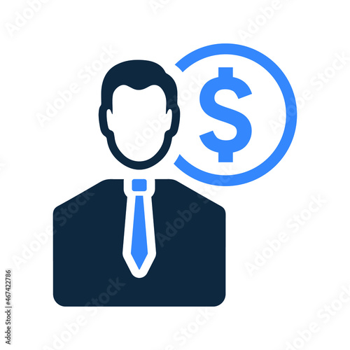 Capitalist, financial manager icon. Simple editable vector design isolated on a white background.
