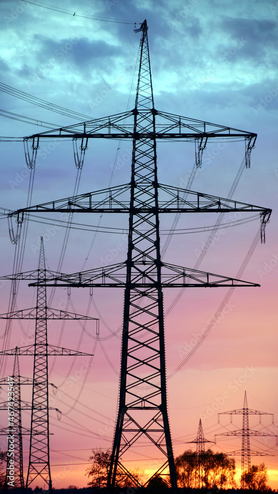 Electric Tower with Beautiful Sunrise