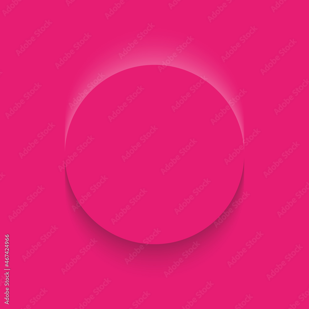 Pink frame design. Abstract 3D circle backdrop for cosmetic product. Collection of luxury geometric background with copy space. Top view. EPS10 vector