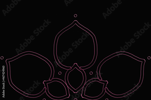 Pink flower outline Mandala  background.