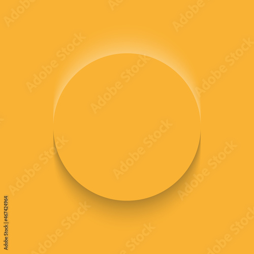 Orange frame design. Abstract 3D circle backdrop for cosmetic product. Collection of luxury geometric background with copy space. Top view. EPS10 vector