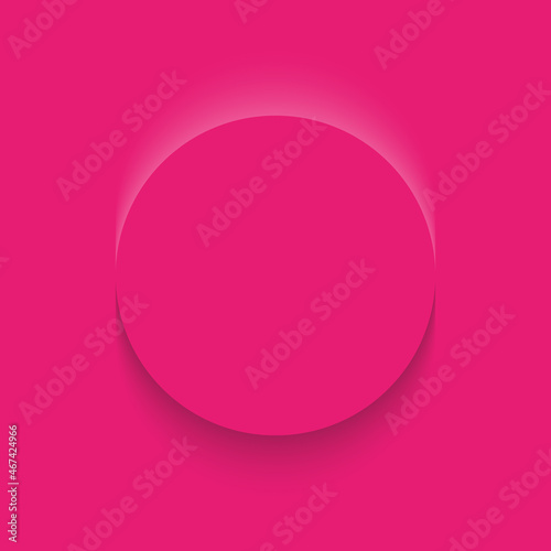 Pink frame design. Abstract 3D circle backdrop for cosmetic product. Collection of luxury geometric background with copy space. Top view. EPS10 vector