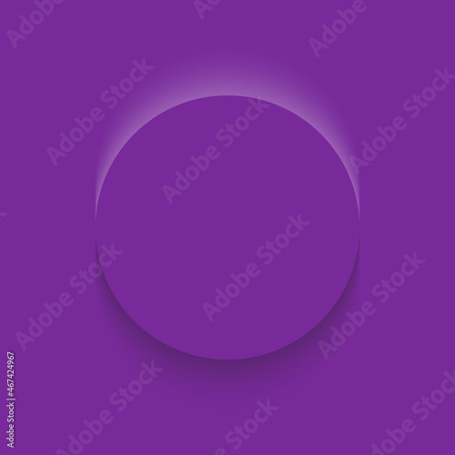 Purple frame design. Abstract 3D circle backdrop for cosmetic product. Collection of luxury geometric background with copy space. Top view. EPS10 vector