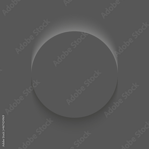 Black frame design. Abstract 3D circle backdrop for cosmetic product. Collection of luxury geometric background with copy space. Top view. EPS10 vector