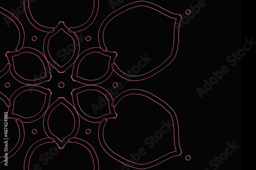 Pink flower outline Mandala  background.