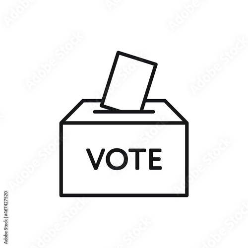 ballot box line icon, election and vote, vote box sign