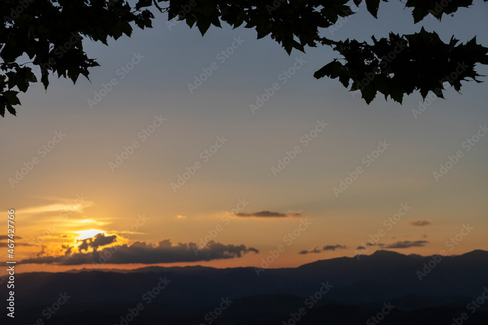 sunset landscape in the Mantiqueira mountains