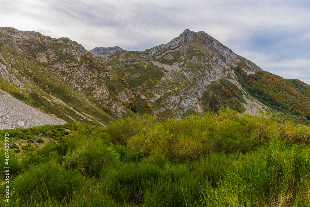 Naklejka premium Autumn landscape in the Somiedo natural park in Asturias. 
