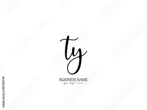 Letter TY Logo, New Handwriting TY t y Signature Logo Template Vector For all Kind Of Use photo