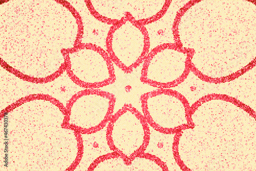 Pink flower outline Mandala background.