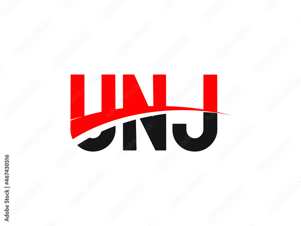 UNJ Letter Initial Logo Design Vector Illustration