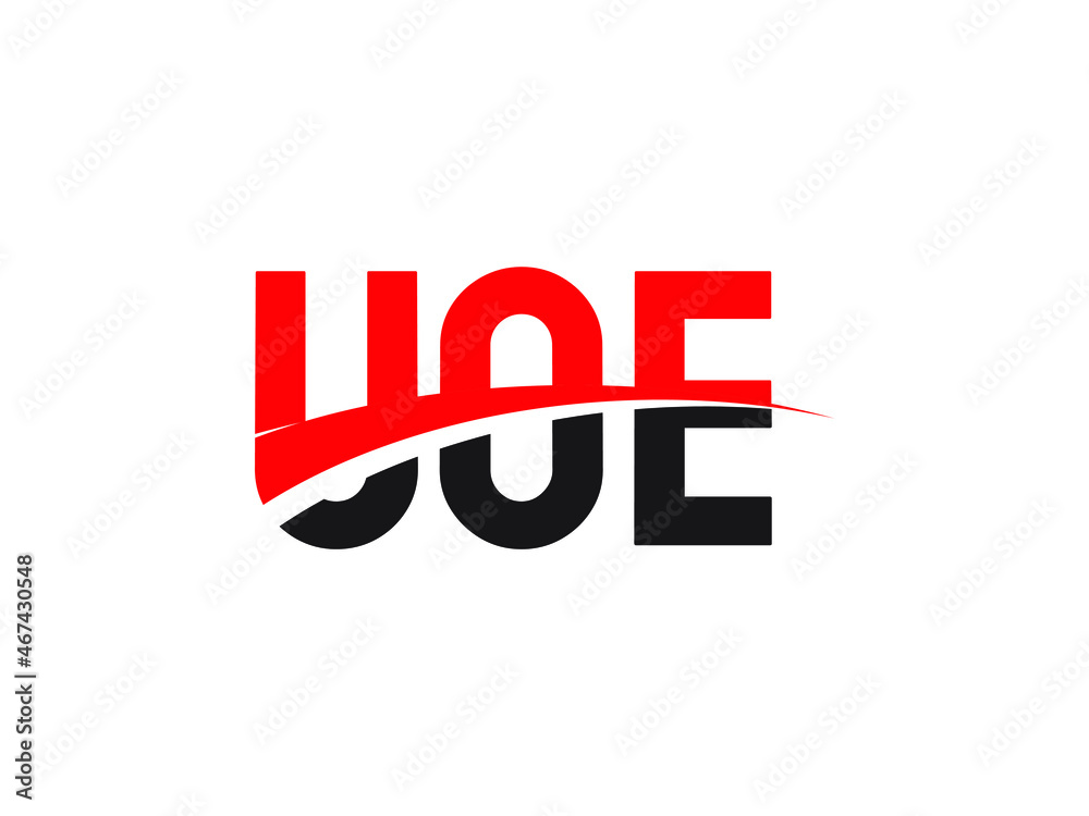 UOE Letter Initial Logo Design Vector Illustration