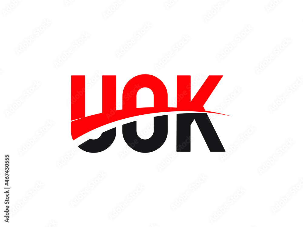 UOK Letter Initial Logo Design Vector Illustration