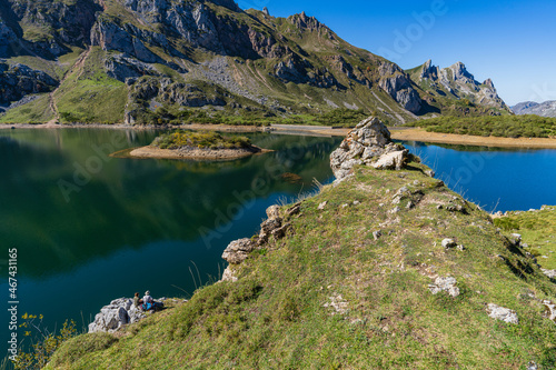 View of the Lake of the Valley in the Somiedo natural park in Asturias.  photo