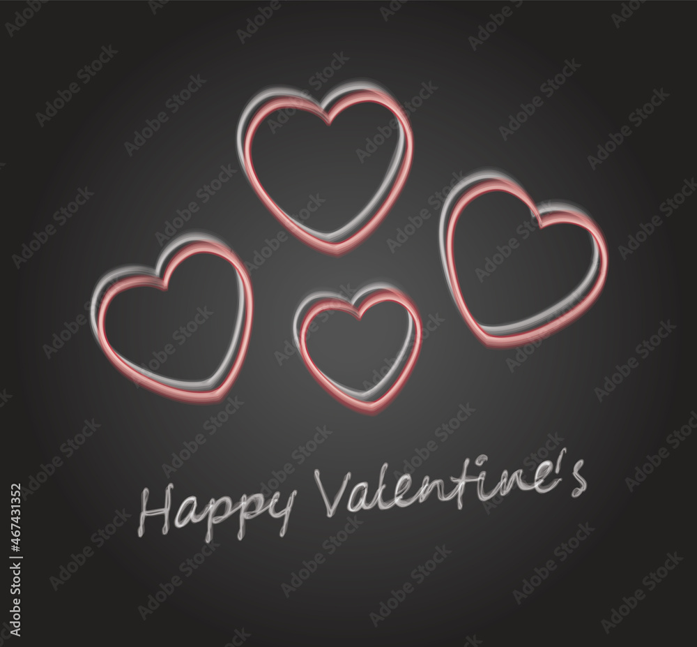 Heart chalk with text Happy Valentines on blackboard vector