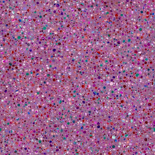 Seamless modern abstract terrazzo pattern swatch. High quality illustration. Random trendy confetti design for textile print or interior design or floor. Colorful micro speckle tile mosaic material.