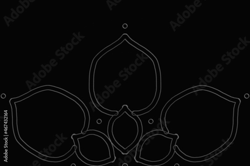 Grey Flower outline Mandala background.