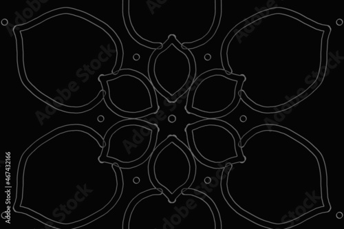 Grey Flower outline Mandala background.