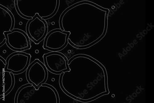 Grey Flower outline Mandala background.