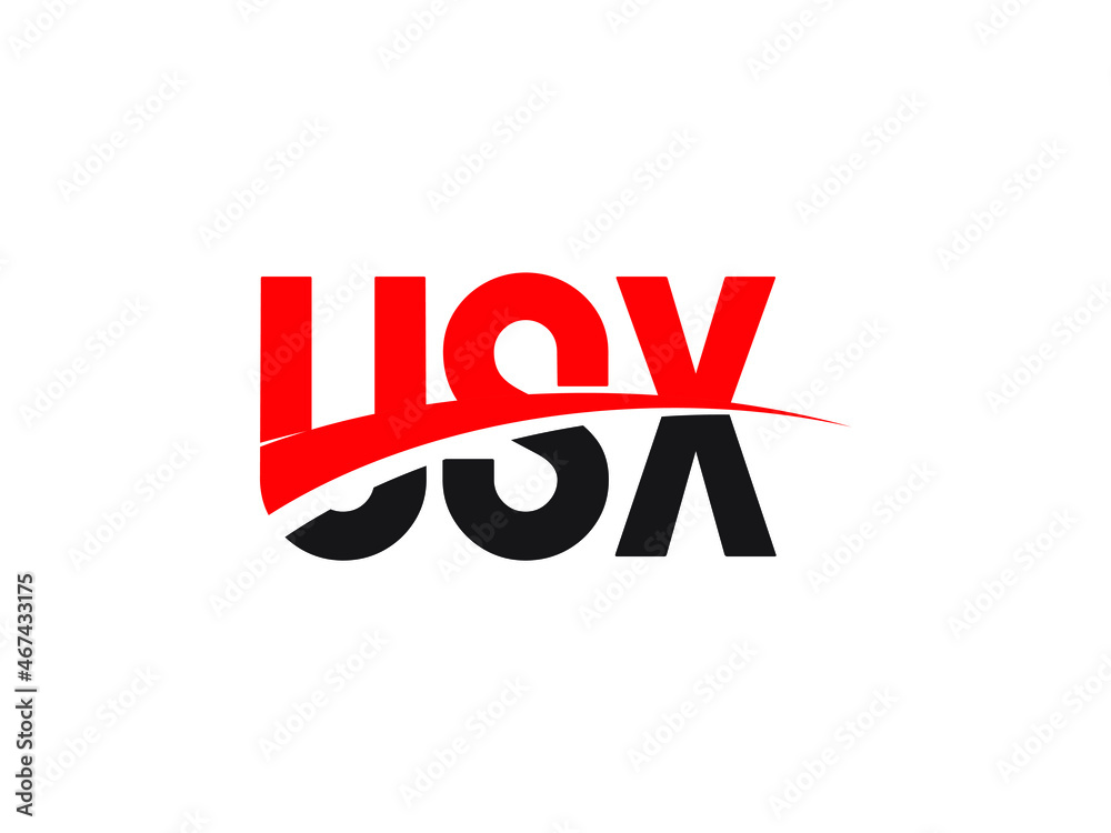 USX Letter Initial Logo Design Vector Illustration