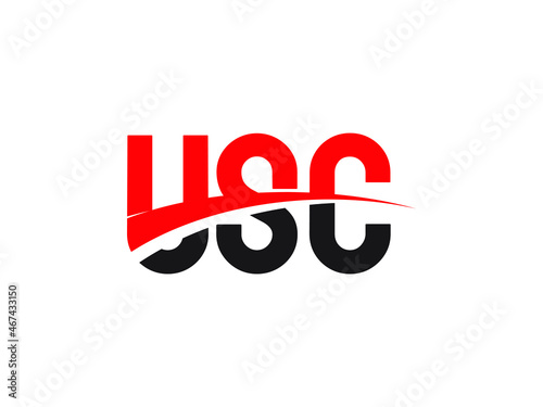 USC Letter Initial Logo Design Vector Illustration
