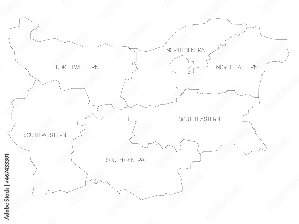 Fototapeta Bulgaria - map of regions