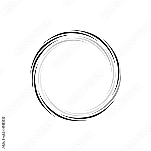 Line in a circle from frame white background