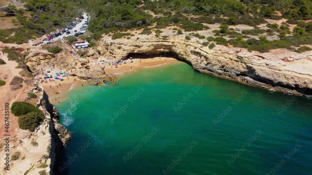 Aerial view of the Albandeira Beach, Algarve, Portugal