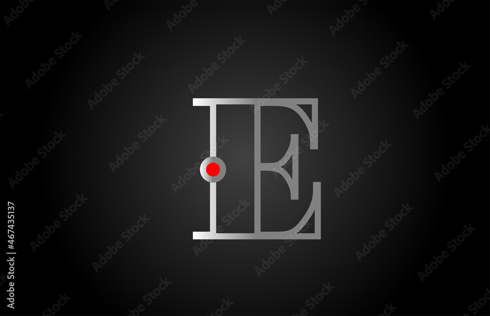 grey red E alphabet letter logo icon design. Creative concept for company and business grey red E alphabet letter logo icon design. Creative concept for company and business