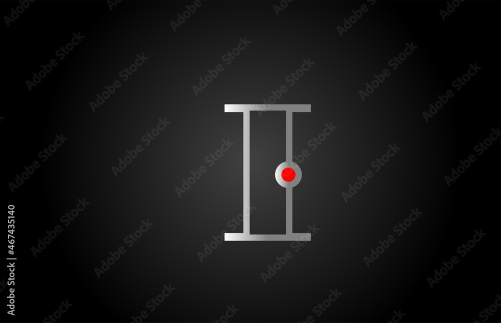 grey red I alphabet letter logo icon design. Creative concept for company and business grey red I alphabet letter logo icon design. Creative concept for company and business
