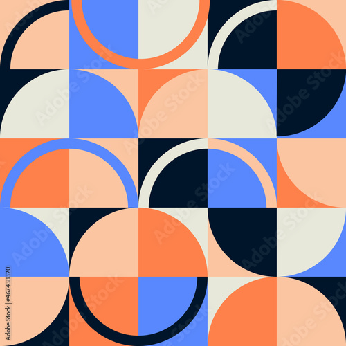 Abstract seamless bauhaus pattern. Geometry shape