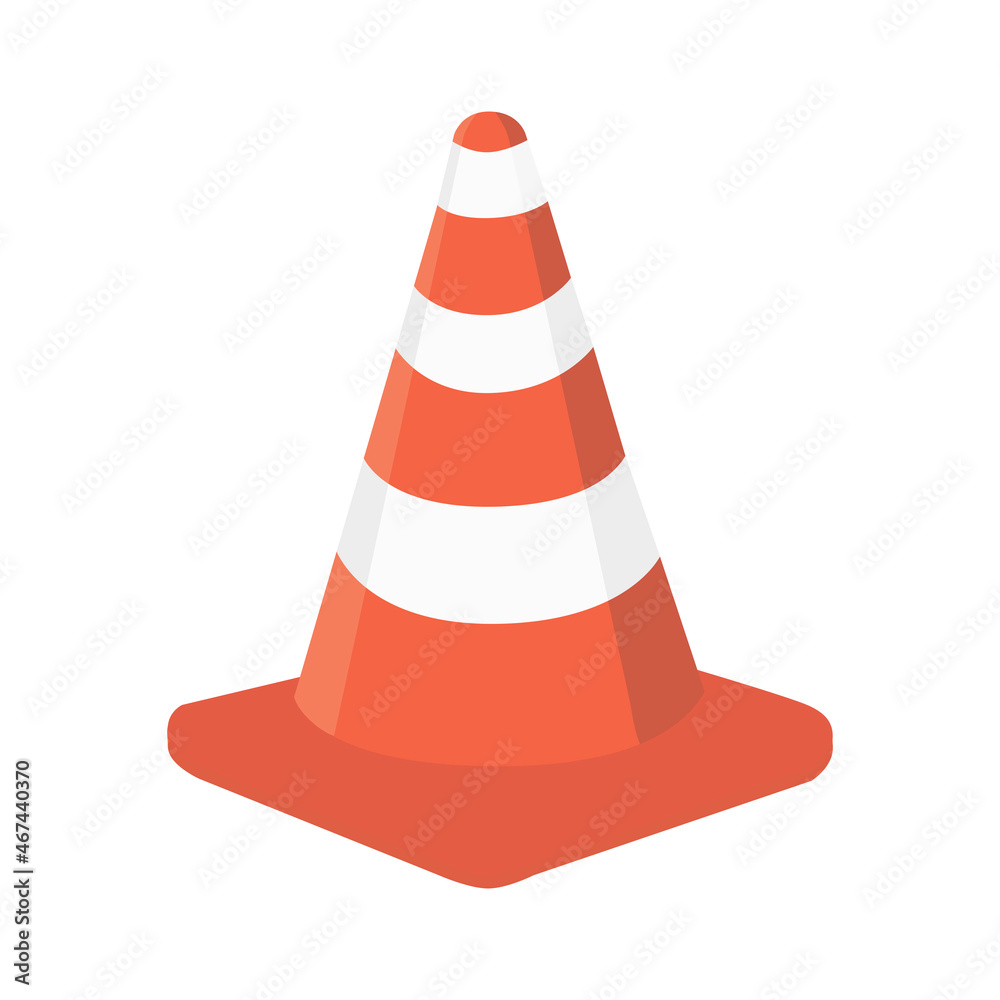 Traffic cone vector icon isolated on white background stock Traffic cone vector icon isolated on white background stock