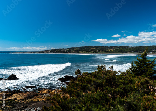 Panoramic view of Punta de Lobos beach on a sunny day.