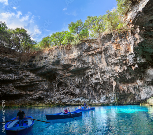 Melissani lake on Kefalonia island