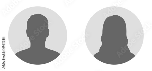 Man and woman silhouette avatar. Profile icon. Male and Female face silhouette. Head silhouette. Man and woman symbol avatar profile - stock vector.