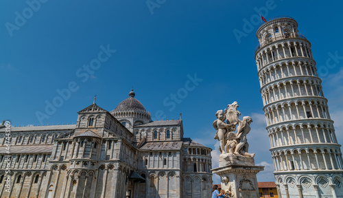 Tower of Pisa and Fontana dei Putti , Pisa, Tuscany italy 