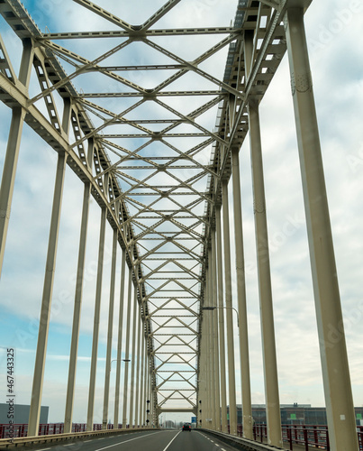 Steel road bridge in Rotterdam, Netherlands