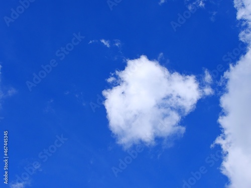 white fluffy clouds and bright blue sky background