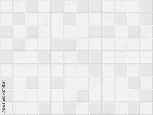 Tiles bathroom seamless backdrop. Gray wall pattern. White ceramic texture. Kitchen neutral mosaic. Tiled floor texture. Vector illustration