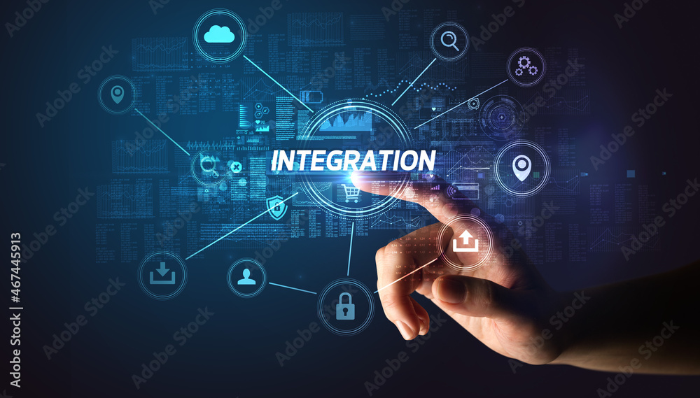 Hand touching cybersecurity button concept Hand touching cybersecurity button concept