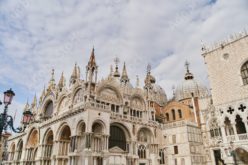 San Marco square with Campanile and Saint Mark's Basilica. The main square of the old town. Venice, Italy. High quality photo