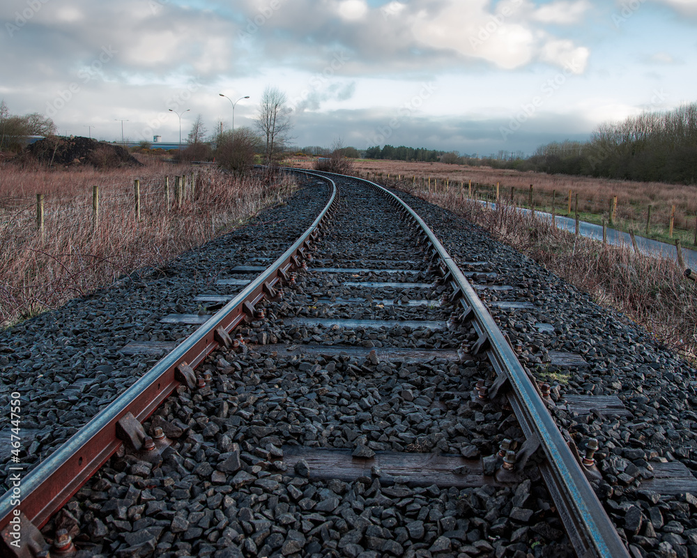 Fototapeta premium Train on train track