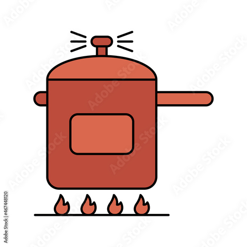 Modern pressure cooker icon vector