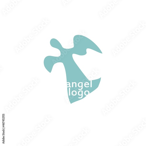 VECTOR angel logo or illustration. Flat image of an angel. For companies and their designs.