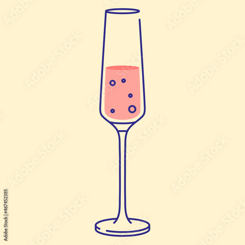 Champagne glass icon vector illustration, flat design