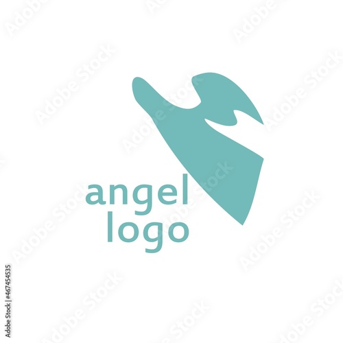 VECTOR angel logo or illustration. Flat image of an angel. For companies and their designs.