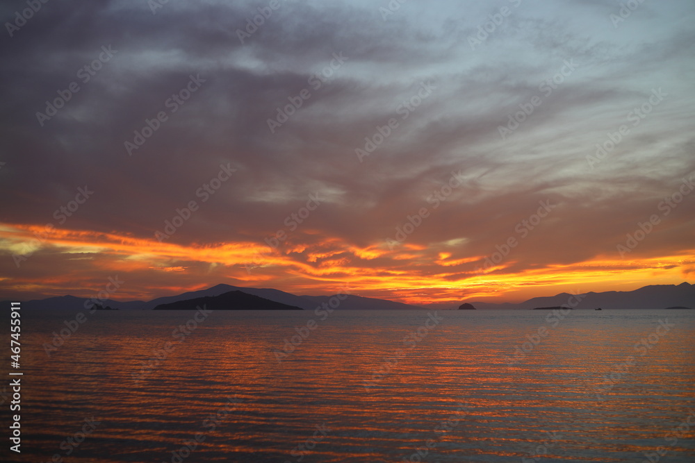 Seaside town of Turgutreis and spectacular sunsets	