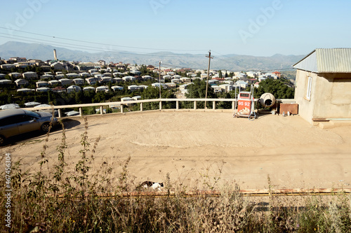 Kubachi, Republic of Dagestan, Russia - August 21, 2021: View of Kubachi, ancient mountain village, in Dagestan mountains. photo