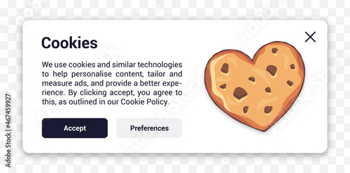 Obraz na plátně Accept cookies settings popup template