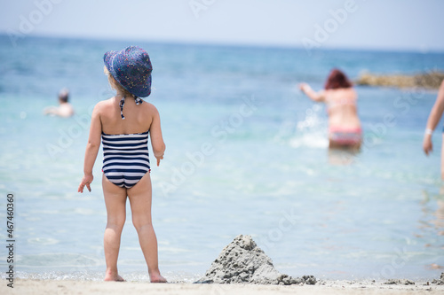 children playing on the beach